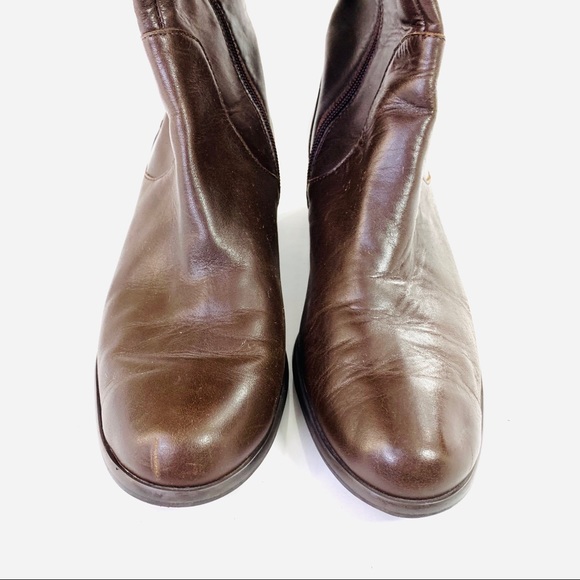 Tahari Kaley Boots Tall Heeled Leather Brown 11M - Picture 3 of 6